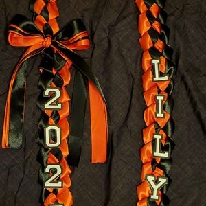 Red and Black Graduation Lei
